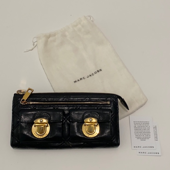 🔥 HOT DEAL 🔥 MARC JACOBS ✨ quilted black gold wallet continental - Picture 11 of 11